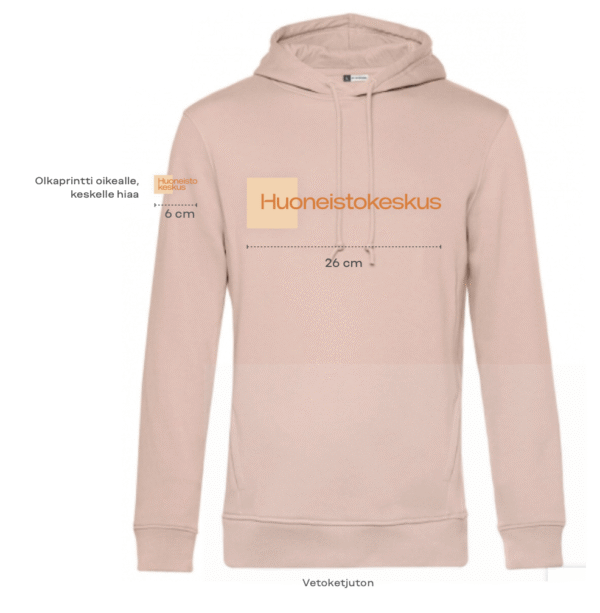 Huoneistokeskus huppari, soft rose, miesten